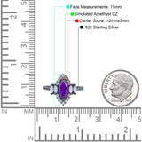 Marquise Vintage Wedding Ring Simulated Cubic Zirconia 925 Sterling Silver