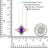 Marquise Vintage Wedding Ring Simulated Cubic Zirconia 925 Sterling Silver