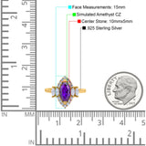 Marquise Vintage Wedding Ring Simulated Cubic Zirconia 925 Sterling Silver