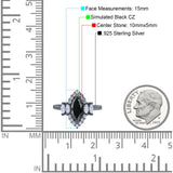 Marquise Vintage Wedding Ring Simulated Cubic Zirconia 925 Sterling Silver