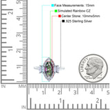 Marquise Vintage Wedding Ring Simulated Cubic Zirconia 925 Sterling Silver