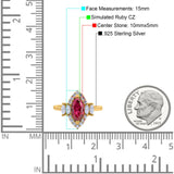 Marquise Vintage Wedding Ring Simulated Cubic Zirconia 925 Sterling Silver