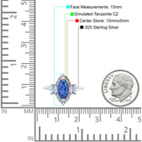 Marquise Vintage Wedding Ring Simulated Cubic Zirconia 925 Sterling Silver