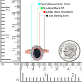Vintage Floral Engagement Ring Oval Simulated Cubic Zirconia 925 Sterling Silver