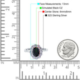 Vintage Floral Engagement Ring Oval Simulated Cubic Zirconia 925 Sterling Silver