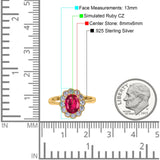 Vintage Floral Engagement Ring Oval Simulated Cubic Zirconia 925 Sterling Silver