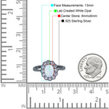 Vintage Floral Engagement Ring Oval Simulated Cubic Zirconia 925 Sterling Silver