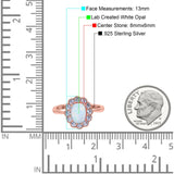 Vintage Floral Engagement Ring Oval Simulated Cubic Zirconia 925 Sterling Silver