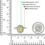 Vintage Floral Engagement Ring Oval Simulated Cubic Zirconia 925 Sterling Silver
