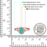 Oval Engagement Ring Accent Vintage Simulated Cubic Zirconia 925 Sterling Silver