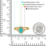 Oval Engagement Ring Accent Vintage Simulated Cubic Zirconia 925 Sterling Silver