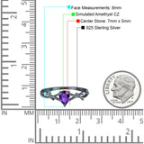 Infinity Pear Vintage Wedding Ring Simulated Cubic Zirconia 925 Sterling Silver