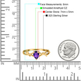 Infinity Pear Vintage Wedding Ring Simulated Cubic Zirconia 925 Sterling Silver