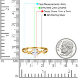 Infinity Pear Vintage Wedding Ring Simulated Cubic Zirconia 925 Sterling Silver