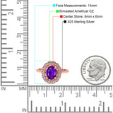 Art Deco Wedding Ring Oval Cut Solid Simulated Cubic Zirconia 925 Sterling Silver