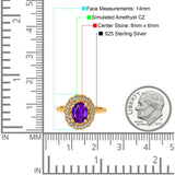 Art Deco Wedding Ring Oval Cut Solid Simulated Cubic Zirconia 925 Sterling Silver