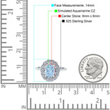 Art Deco Wedding Ring Oval Cut Solid Simulated Cubic Zirconia 925 Sterling Silver