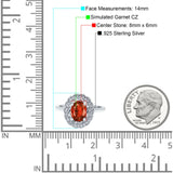 Art Deco Wedding Ring Oval Cut Solid Simulated Cubic Zirconia 925 Sterling Silver