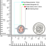 Art Deco Wedding Ring Oval Cut Solid Simulated Cubic Zirconia 925 Sterling Silver