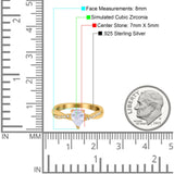 Pear Art Deco Wedding Ring Twisted Simulated Cubic Zirconia 925 Sterling Silver