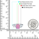 Emerald Cut Art Deco Engagement Wedding Bridal Ring Round Simulated Cubic Zirconia 925 Sterling Silver