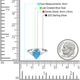 Teardrop Pear Art Deco Engagement Wedding Bridal Ring Round Simulated Cubic Zirconia Accent 925 Sterling Silver