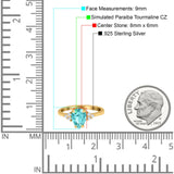Teardrop Pear Art Deco Engagement Wedding Bridal Ring Round Simulated Cubic Zirconia Accent 925 Sterling Silver