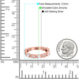 Art Deco Eternity Wedding Band Ring Simulated Cubic Zirconia 925 Sterling Silver