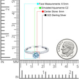 Art Deco Wedding Engagement Ring Simulated Cubic Zirconia Accent Vintage Bridal Ring Round 925 Sterling Silver