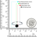 Art Deco Wedding Engagement Ring Simulated Cubic Zirconia Accent Vintage Bridal Ring Round 925 Sterling Silver
