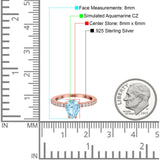 Teardrop Pear Art Deco Wedding Engagement Ring Round Simulated Cubic Zirconia Accent 925 Sterling Silver