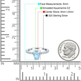 Teardrop Pear Art Deco Wedding Engagement Ring Round Simulated Cubic Zirconia Accent 925 Sterling Silver