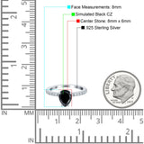 Teardrop Pear Art Deco Wedding Engagement Ring Round Simulated Cubic Zirconia Accent 925 Sterling Silver