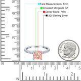 Cushion Cut Art Deco Vintage Engagement Wedding Bridal Ring Round Simulated Cubic Zirconia Accent 925 Sterling Silver