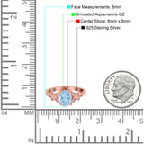 Butterfly Oval Art Deco Engagement Wedding Ring Round Simulated Cubic Zirconia 925 Sterling Silver