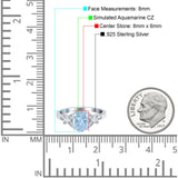 Butterfly Oval Art Deco Engagement Wedding Ring Round Simulated Cubic Zirconia 925 Sterling Silver