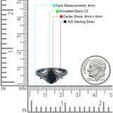 Butterfly Oval Art Deco Engagement Wedding Ring Round Simulated Cubic Zirconia 925 Sterling Silver