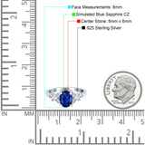 Butterfly Oval Art Deco Engagement Wedding Ring Round Simulated Cubic Zirconia 925 Sterling Silver