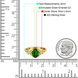 Butterfly Oval Art Deco Engagement Wedding Ring Round Simulated Cubic Zirconia 925 Sterling Silver