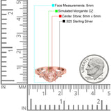 Butterfly Oval Art Deco Engagement Wedding Ring Round Simulated Cubic Zirconia 925 Sterling Silver