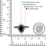 Teardrop Pear Art Deco Wedding Ring Simulated Cubic Zirconia 925 Sterling Silver