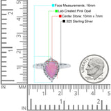 Teardrop Pear Art Deco Wedding Ring Simulated Cubic Zirconia 925 Sterling Silver