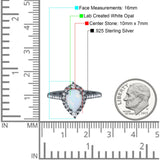 Teardrop Pear Art Deco Wedding Ring Simulated Cubic Zirconia 925 Sterling Silver