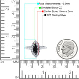 Halo Marquise Art Deco Wedding Ring Simulated Cubic Zirconia 925 Sterling Silver