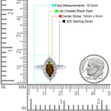 Halo Marquise Art Deco Wedding Ring Simulated Cubic Zirconia 925 Sterling Silver