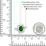 Oval Vintage Art Deco Engagement Ring Simulated Cubic Zirconia 925 Sterling Silver