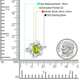 Oval Vintage Art Deco Engagement Ring Simulated Cubic Zirconia 925 Sterling Silver