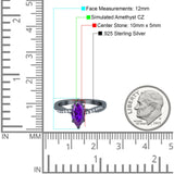 Infinity Twist Marquise Wedding Ring Simulated Cubic Zirconia 925 Sterling Silver