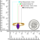 Infinity Twist Marquise Wedding Ring Simulated Cubic Zirconia 925 Sterling Silver