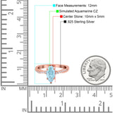 Infinity Twist Marquise Wedding Ring Simulated Cubic Zirconia 925 Sterling Silver